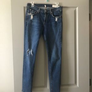 Rag and Bone Distressed Skinny Jeans.